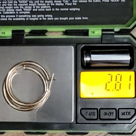 **SOLD&**14k Yellow Gold Round Hoop Earrings 35X2mm ≈2.8 gr - Picture 8 of 8